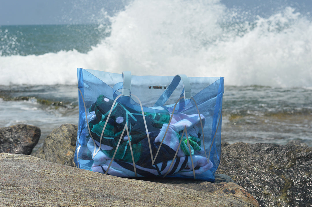 Waves Blue Beach Bag
