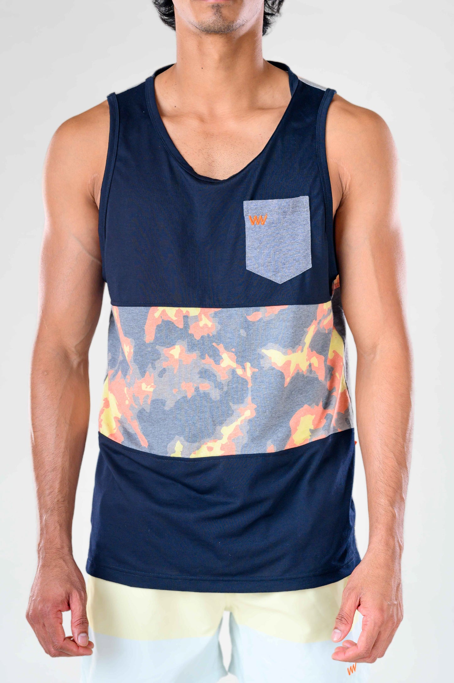 Men's pastel Shorts Red / White & Navy