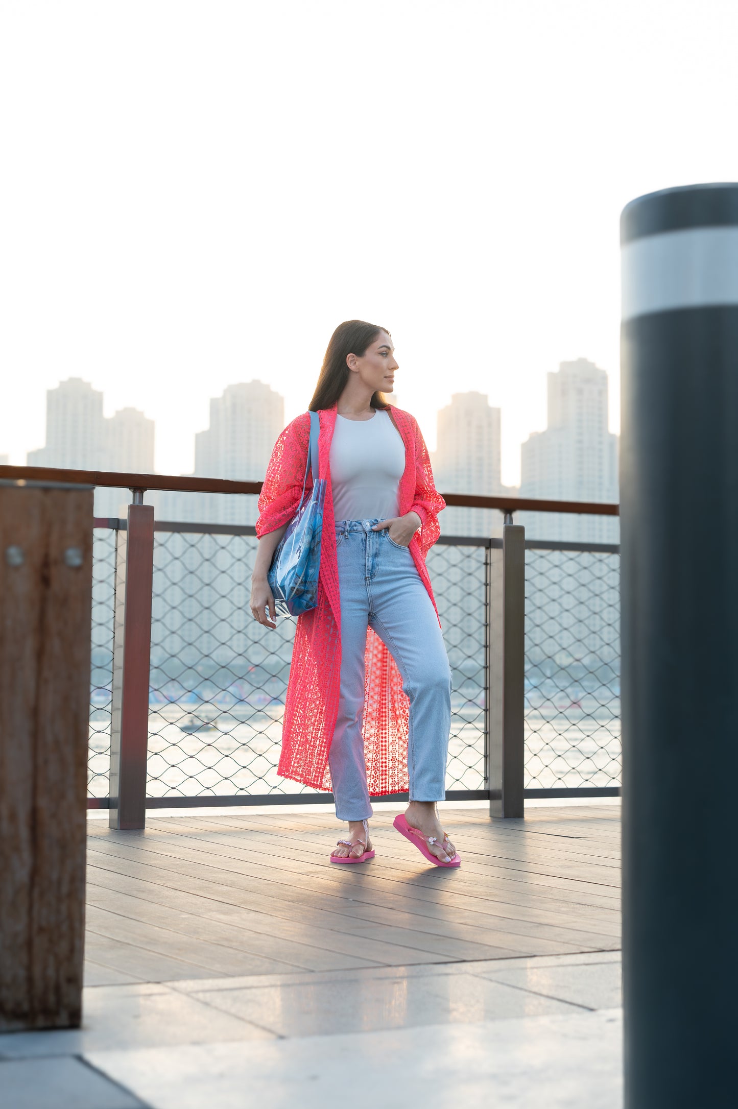 Effortlessly Chic Beach Cover-Up (Pink)