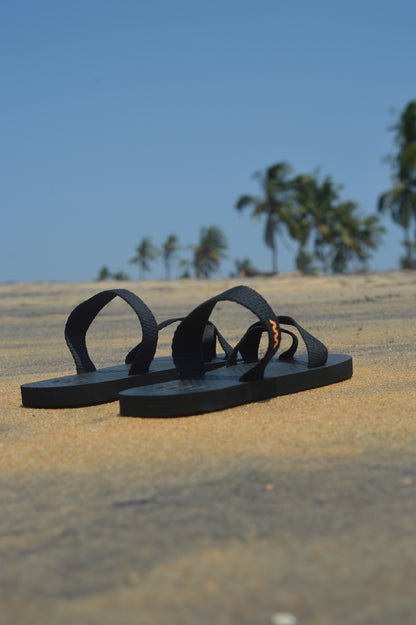 Strappy black sandal